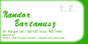 nandor bartanusz business card